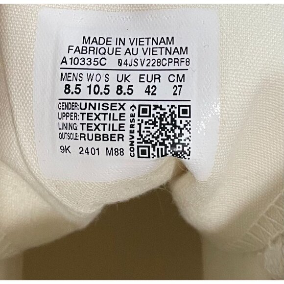 CONVERSE Chuck 70 De Luxe Heel Western Hi Platform A10335C Size Women’s 10.5 Whi - Picture 13 of 16